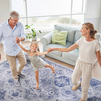 Washable Area Rug, Blue