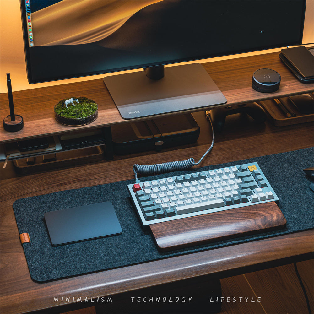 Large felt desk mat and mouse pad