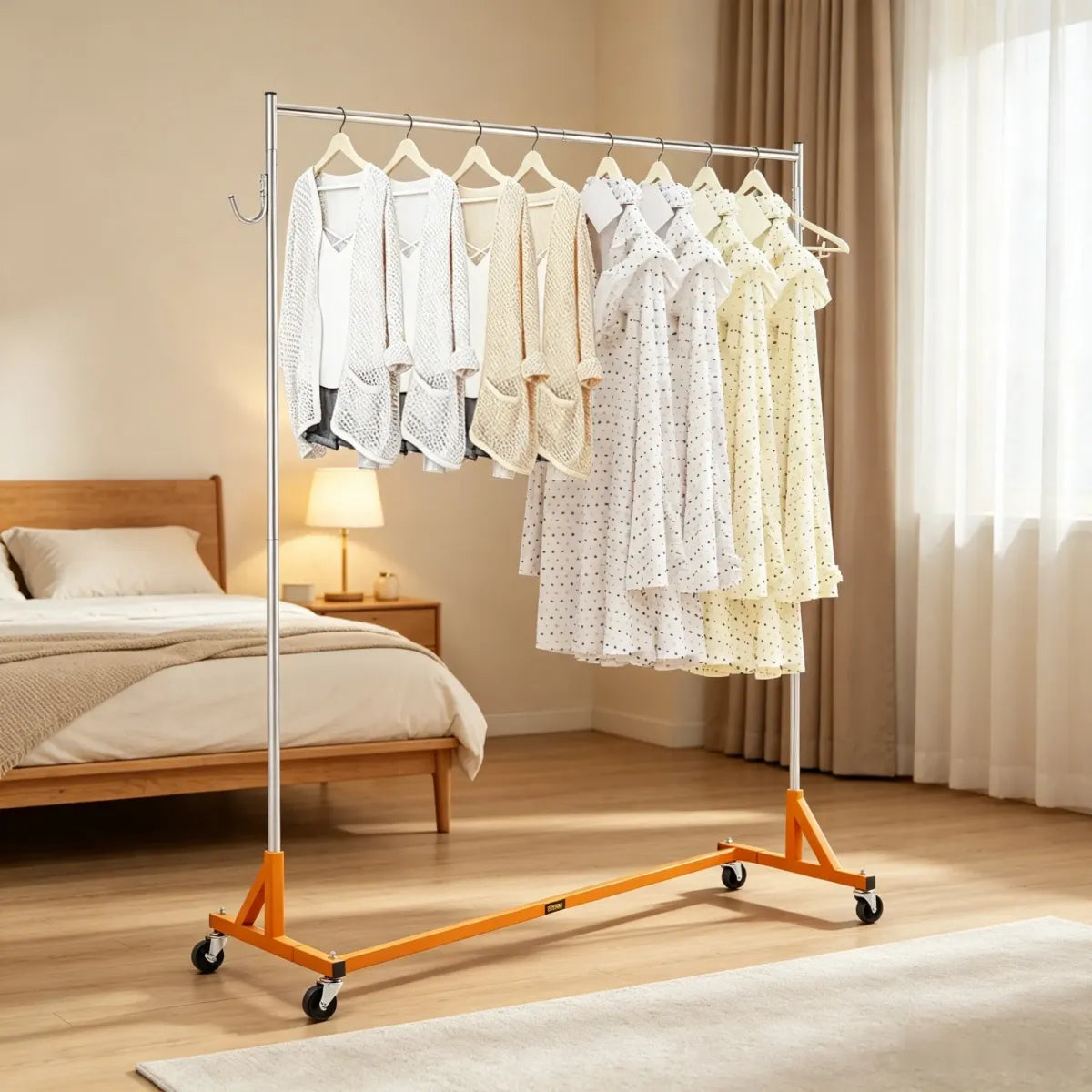 Z-Base Industrial Garment Rack – Heavy Duty Freestanding Clothes Rack