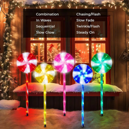 Lollipop Solar Pathway Lights, 5 Pack