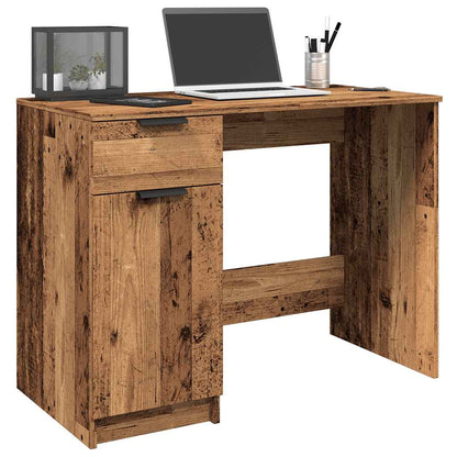 Textured engineered wood desk, 100cm