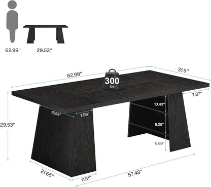 63 inch executive desk with double pedestal storage