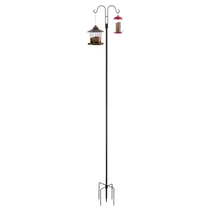 Double Shepherd's Hook Bird Feeder Pole, 92", 8-Pack, Black