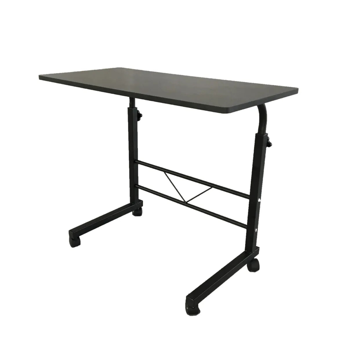 Rolling Sofa Side Tray Table – Height Adjustable C-Shape Snack Table