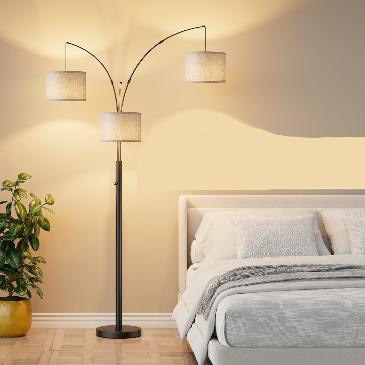 Three-Head Dimmable Floor Lamp