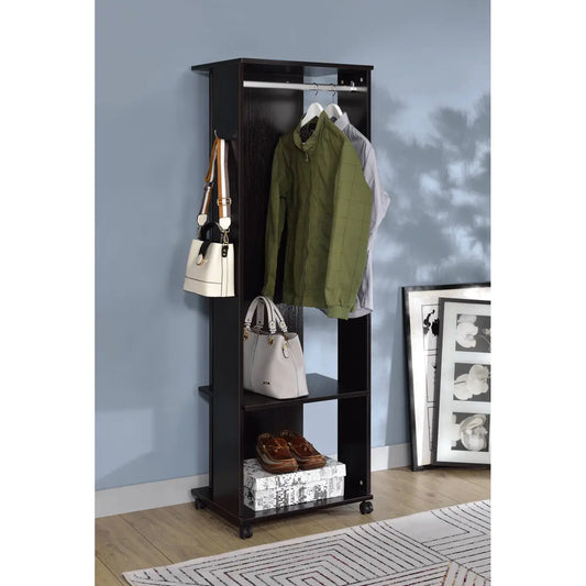 Espresso Finish Hall Tree with Storage Bench