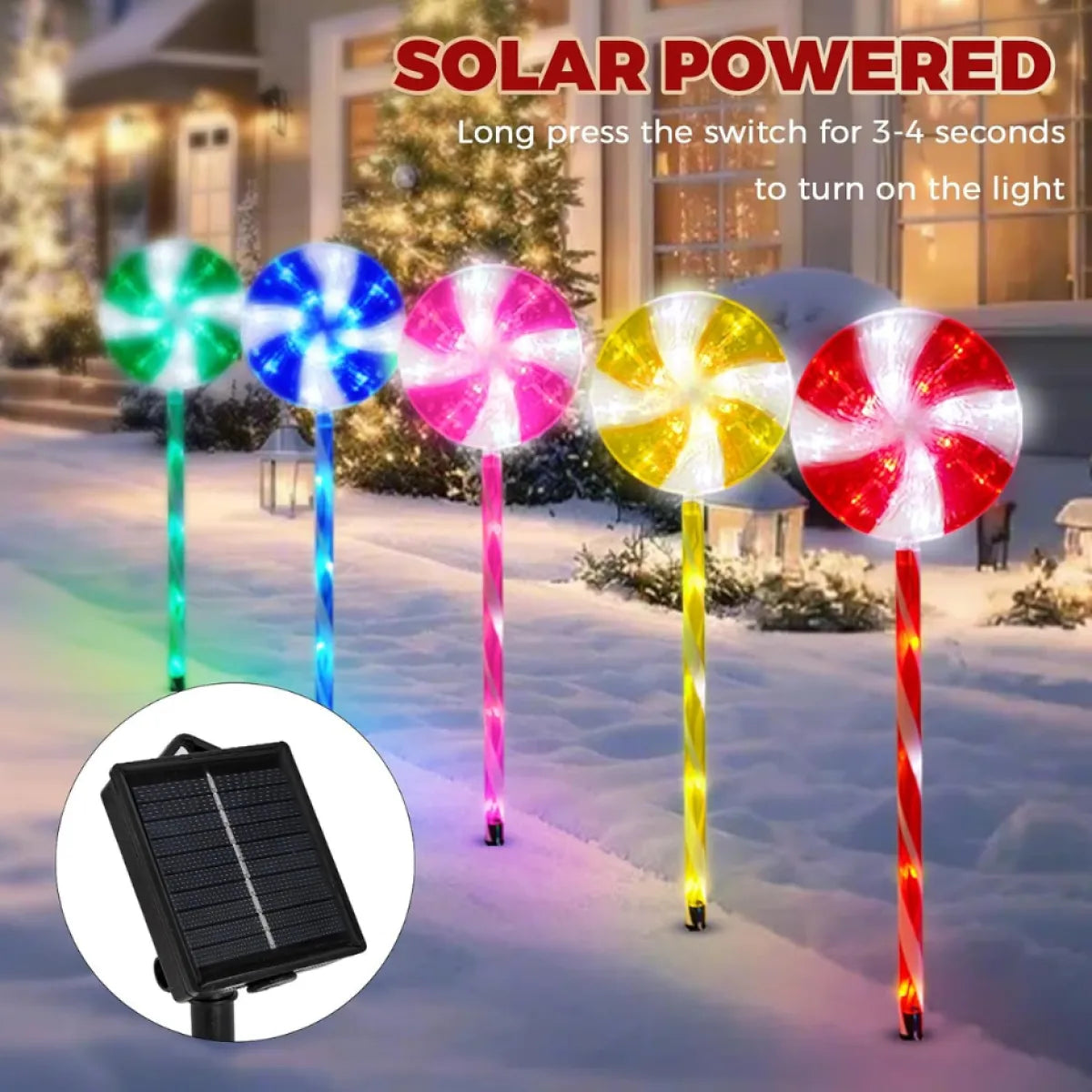 Lollipop Solar Pathway Lights, 5 Pack