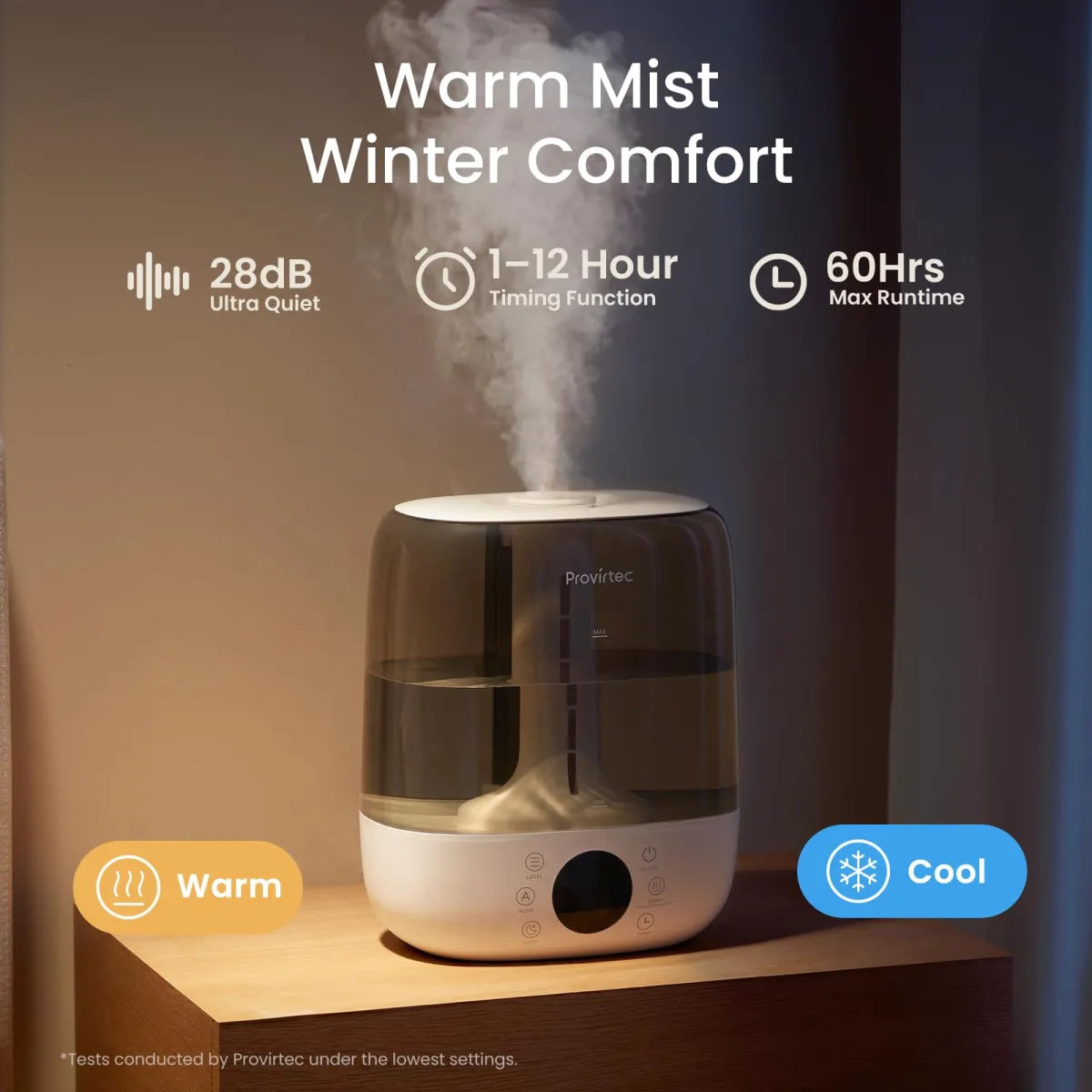 6L Warm & Cool Mist Humidifier – Top-Fill, Self-Cleaning for Large Rooms