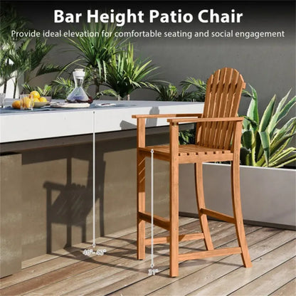 31" Outdoor Bar Stool, Slatted Design – view 5