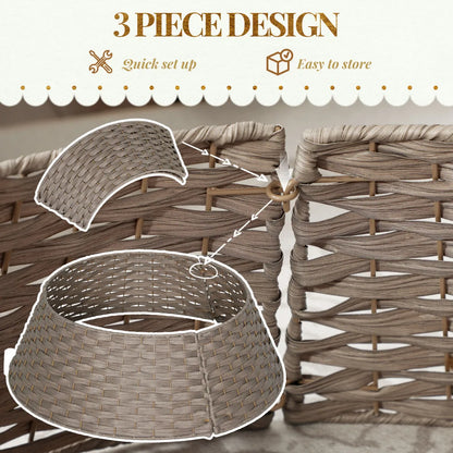 27" Rustic Woven Christmas Tree Collar, Coffee