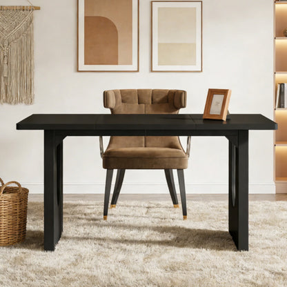 71 inch executive office desk with storage, black