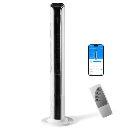 42" Smart Tower Fan – Bladeless Standing Fan with Remote and App Control
