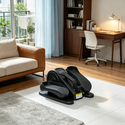 Under Desk Elliptical Machine with Remote and LCD Display for Home Office