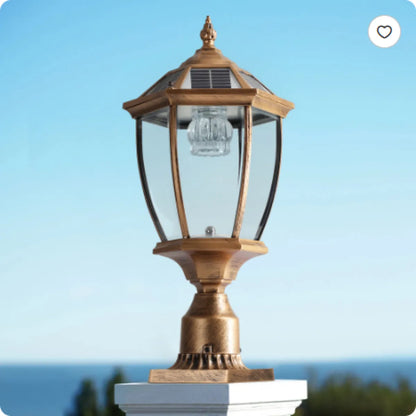 Solar Powered LED Outdoor Lantern – Vintage Glass Garden Pathway Light