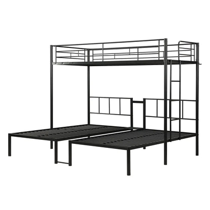Twin Over Twin Over Twin Triple Bunk Bed with Ladder & Safety Rail – view 5
