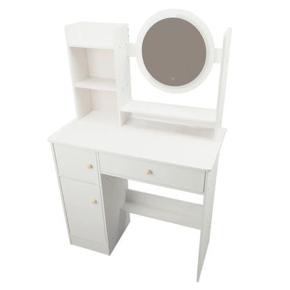 LED Vanity Desk with Lighted Mirror & 2 Drawers