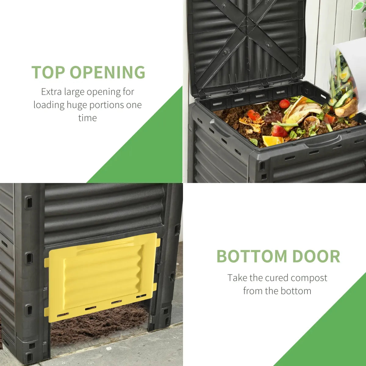 80 Gallon Outdoor Compost Bin, Yellow