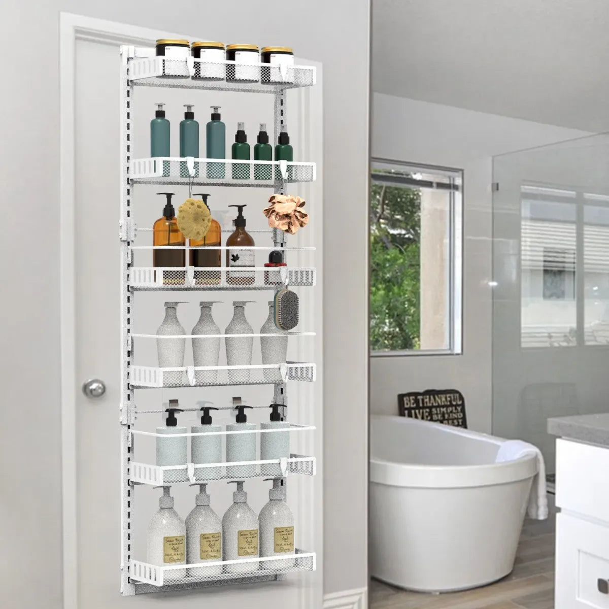 6-Tier Over-the-Door Pantry Organizer – Hanging Kitchen and Bathroom Storage Rack