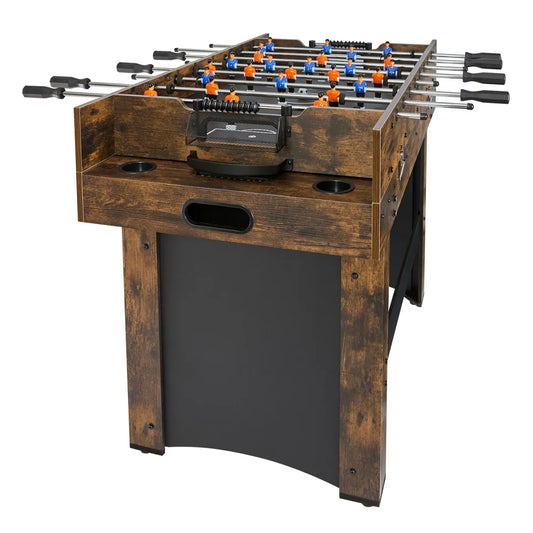3-in-1 Combo Game Table with Air Hockey, Ping Pong and Foosball, Rustic Wood Finish