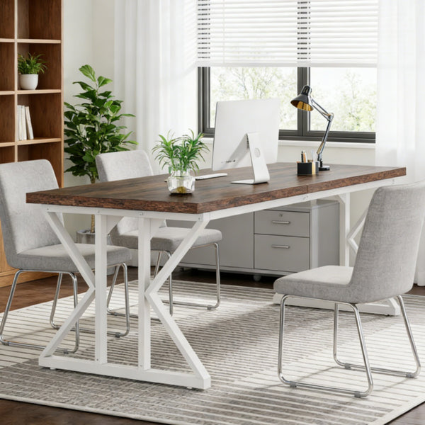 Spacious two-person computer desk
