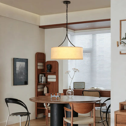 Modern 3-Light Fabric Pendant Light, Black – Adjustable Kitchen Island Lighting