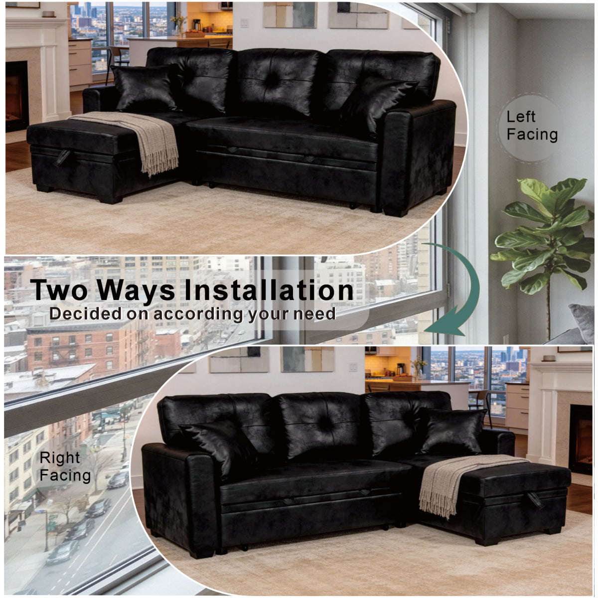 Convertible Sleeper Sofa - pulled out as bed