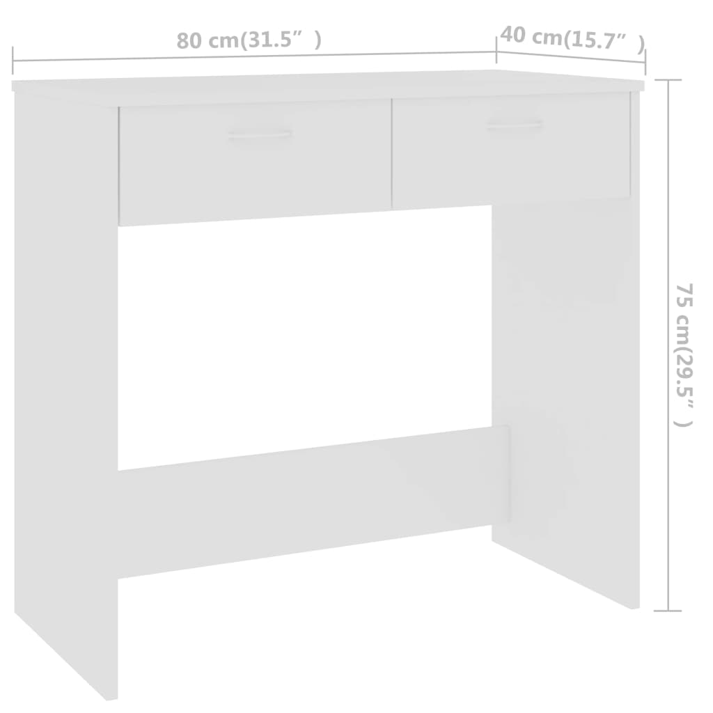 Engineered wood desk with drawer, 80cm