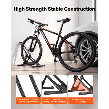 Foldable Freestanding Bike Stand – Carbon Steel Garage Bicycle Rack