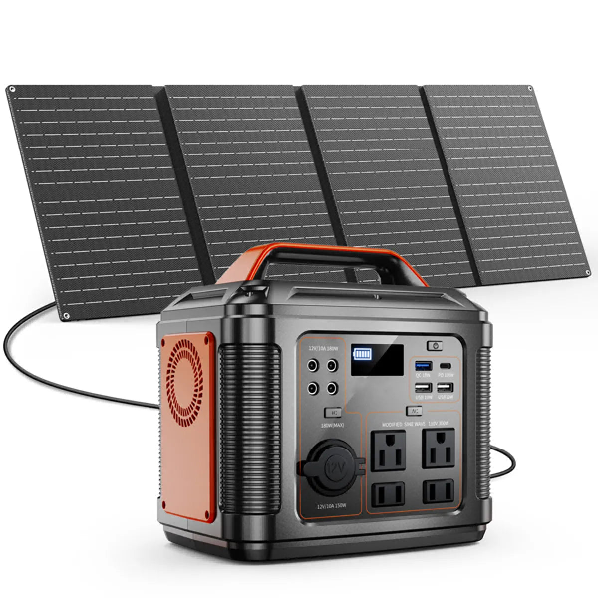 300W Portable Power Station with 60W Solar Panel