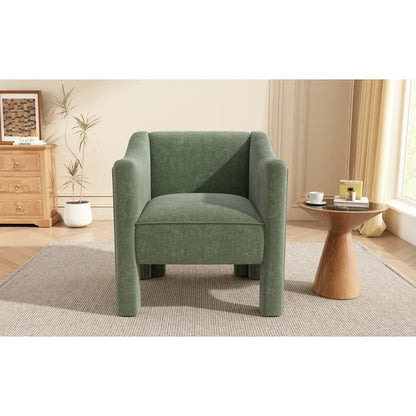 Modern Barrel Accent Chair Upholstered Armchair, Green
