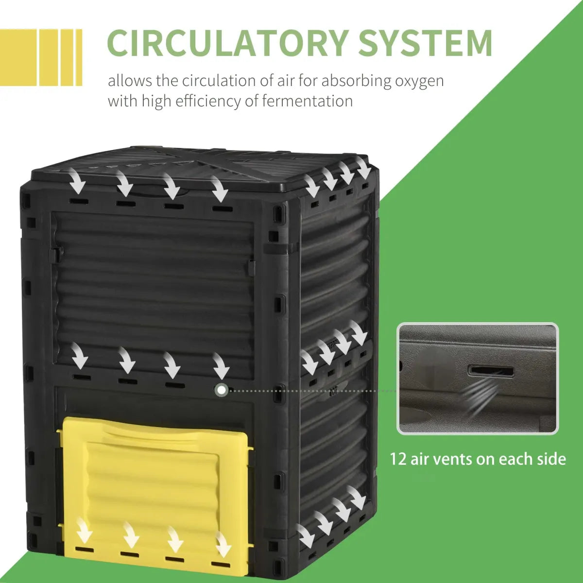 80 Gallon Outdoor Compost Bin, Yellow