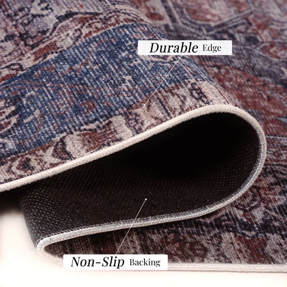 Washable Area Rug, Burgundy
