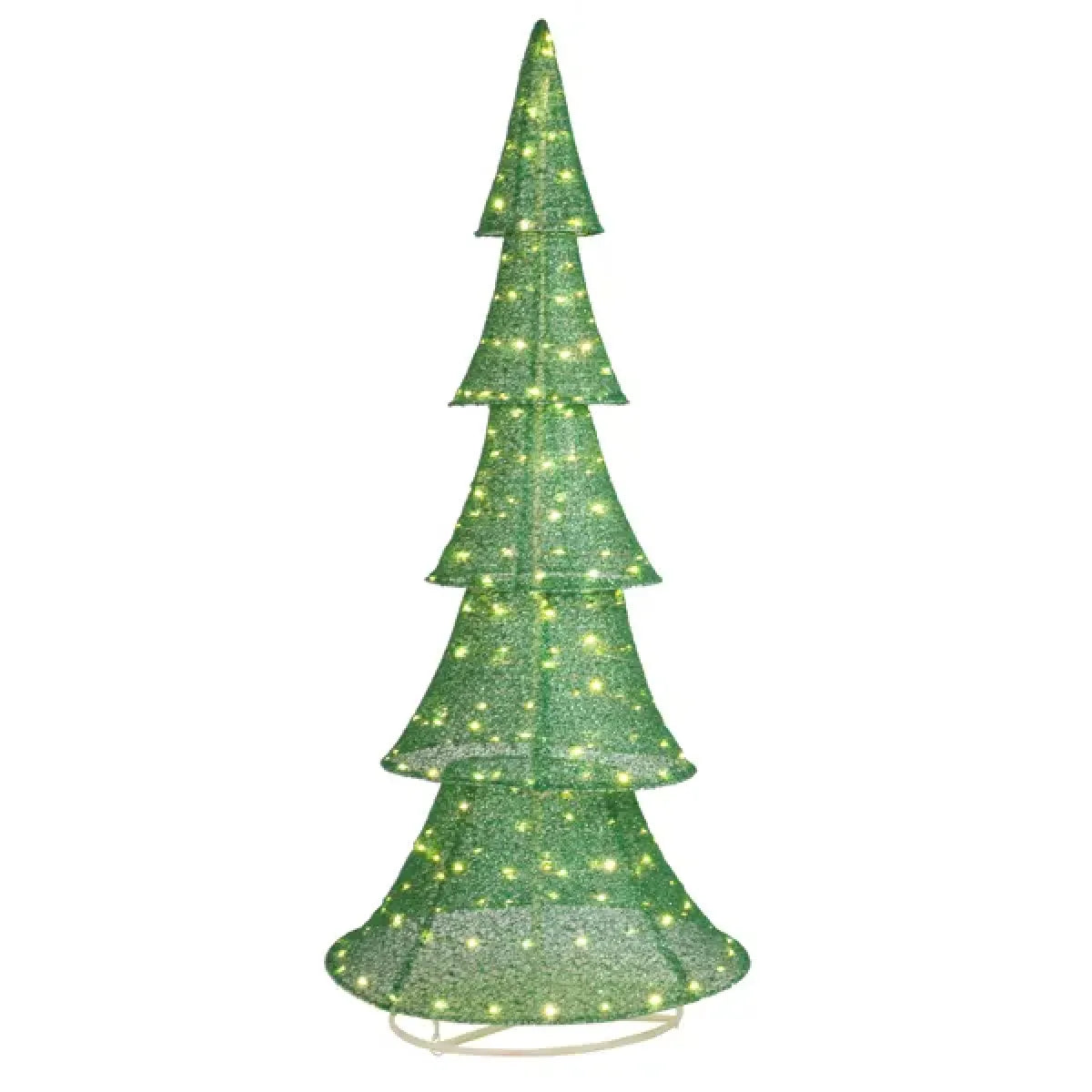 6 Ft Pre-Lit Pull-Up Christmas Tree Yard Decoration with LED Lights