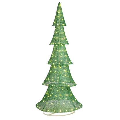 6 Ft Pre-Lit Pull-Up Christmas Tree Yard Decoration with LED Lights