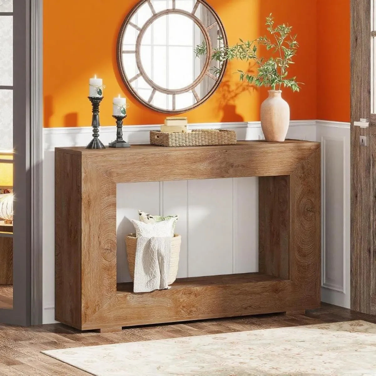 Oak Entryway Console Table – view 2