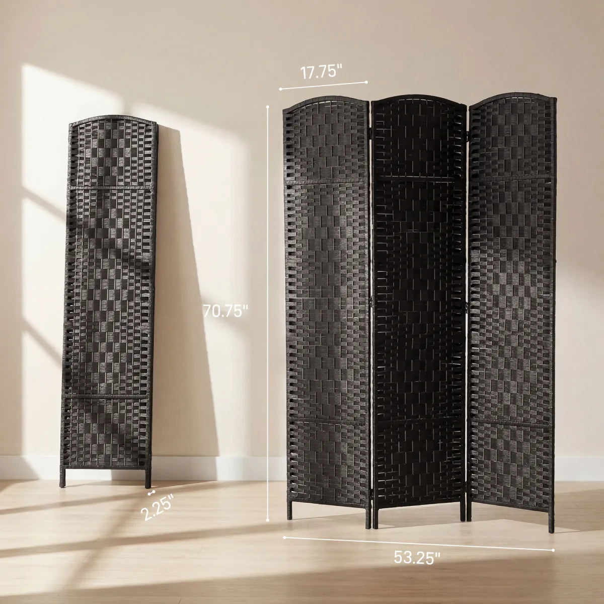 Folding Room Divider Screen, Coffee – view 2