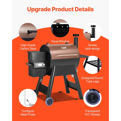 575 Sq.In. Wood Pellet Grill & Smoker – Electric Outdoor BBQ