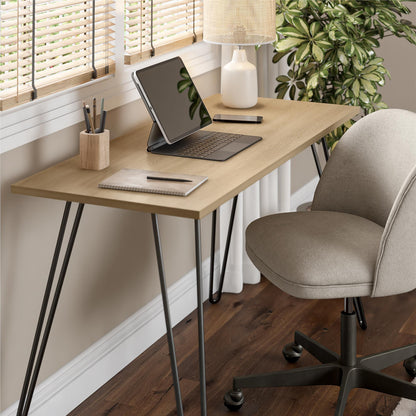 Owen writing desk, walnut and black