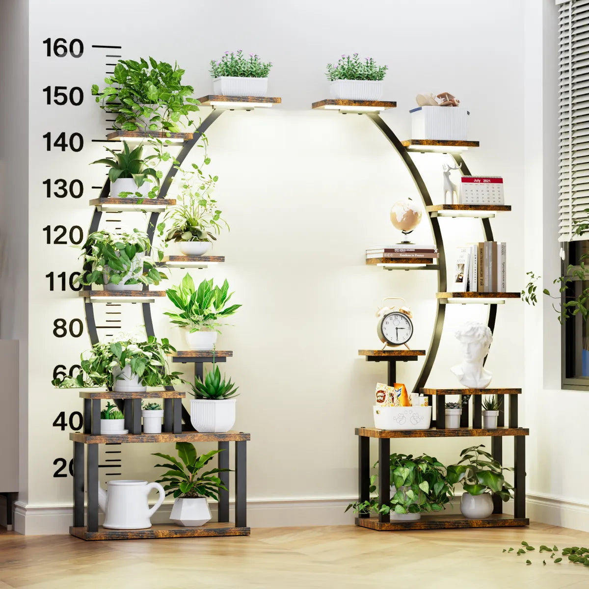 2-Pack 9-Tier Metal Plant Stand with Grow Lights, 63" Tall – view 4
