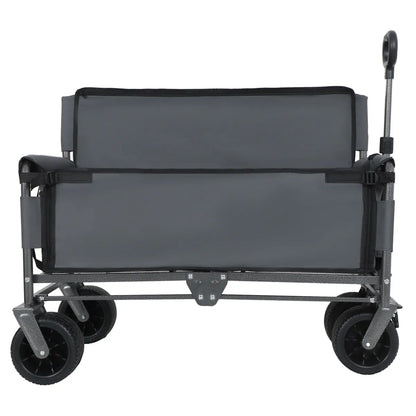 3-in-1 Convertible Folding Wagon Cart – Bench Seat & Storage, 500 lb Capacity