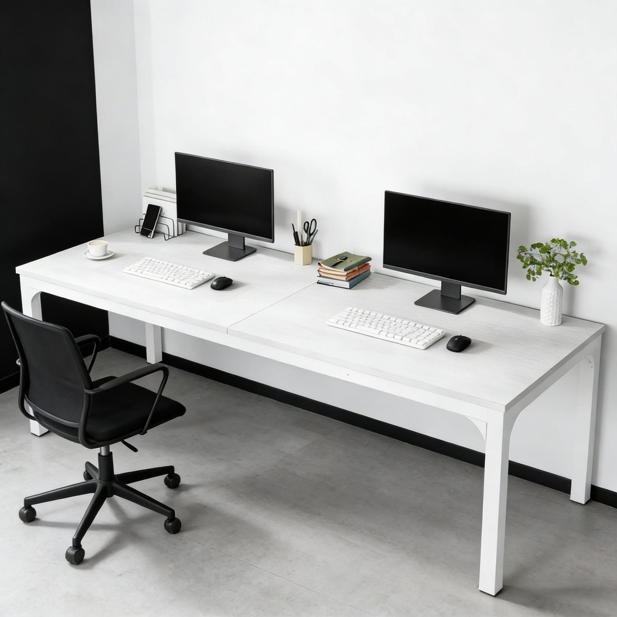 Dual workspace desk for two people, 78 inch