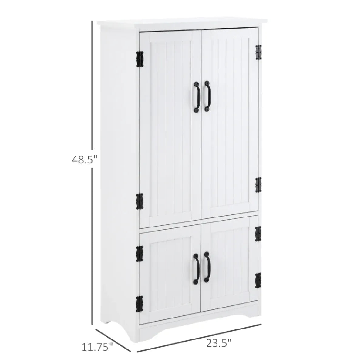 Farmhouse Freestanding Kitchen Pantry Cabinet, White – view 5