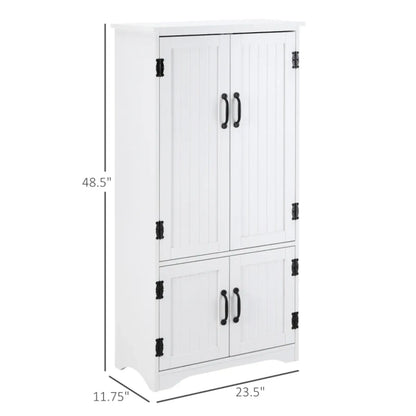 Farmhouse Freestanding Kitchen Pantry Cabinet, White – view 5