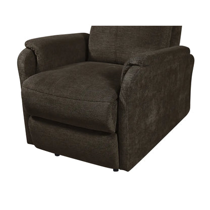 Chenille Power Recliner Chair with Side Pocket, Dark Brown