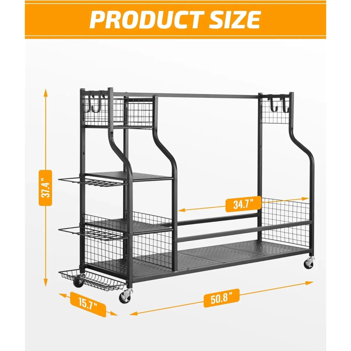 Extra Large Golf Bag Storage Rack for Garage, Holds 4 Golf Bags and Accessories