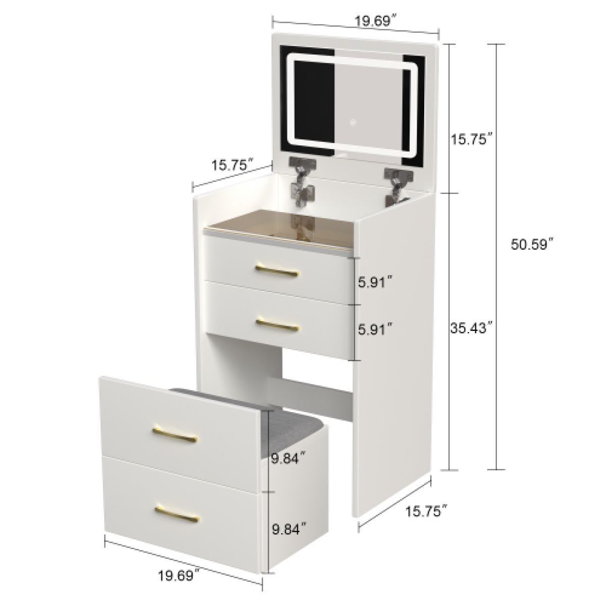 3-in-1 Vanity Desk detail