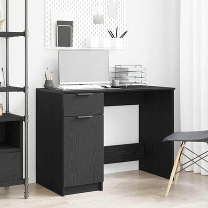 Textured engineered wood desk, 100cm