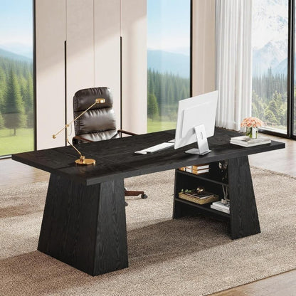 63 inch executive desk with double pedestal storage