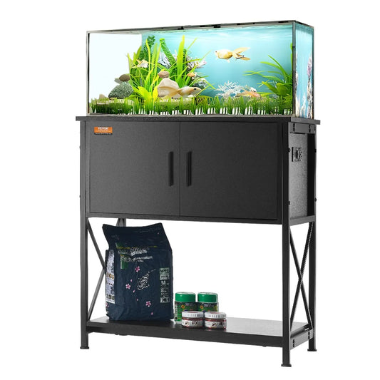 29 Gallon Aquarium Stand with Storage Cabinet, Black