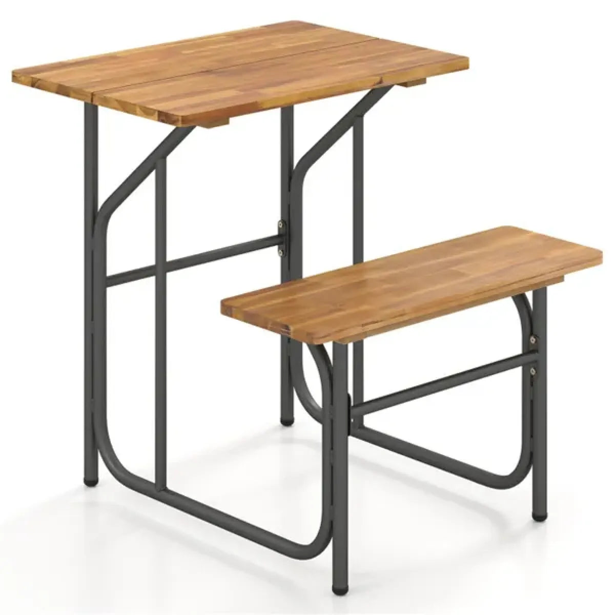 Acacia Wood Patio Table and Bench Set, Combinable for Picnic and Leisure
